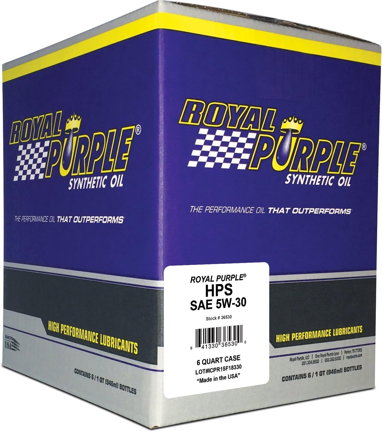 HPS Street Synthetic Motor Oil 5W30 Pack of 6 Quarts for Efficiency