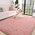 Jelymark Super Soft Shaggy Rug 5x8 ft Blush Pink - Plush Memory-Foam