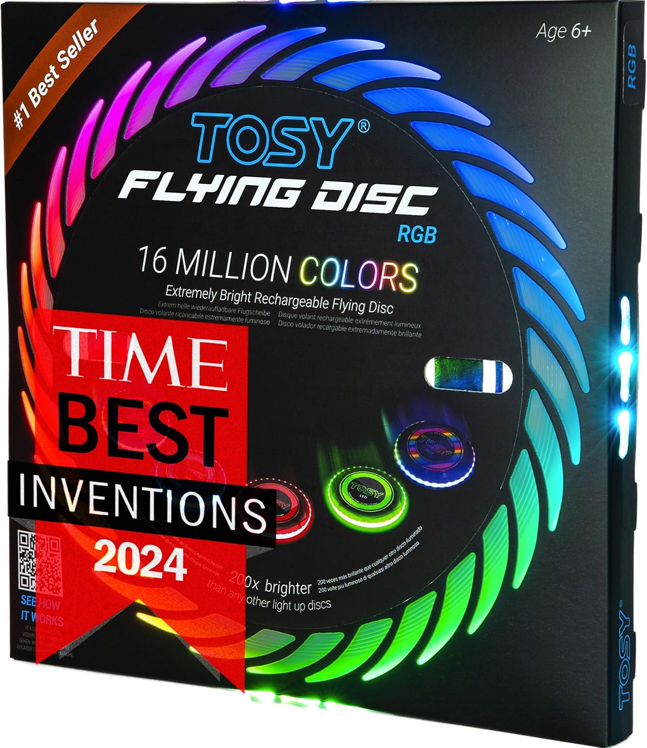 Variable Color TOSY Flying Disc - Bright, Smart Modes, Rechargeable