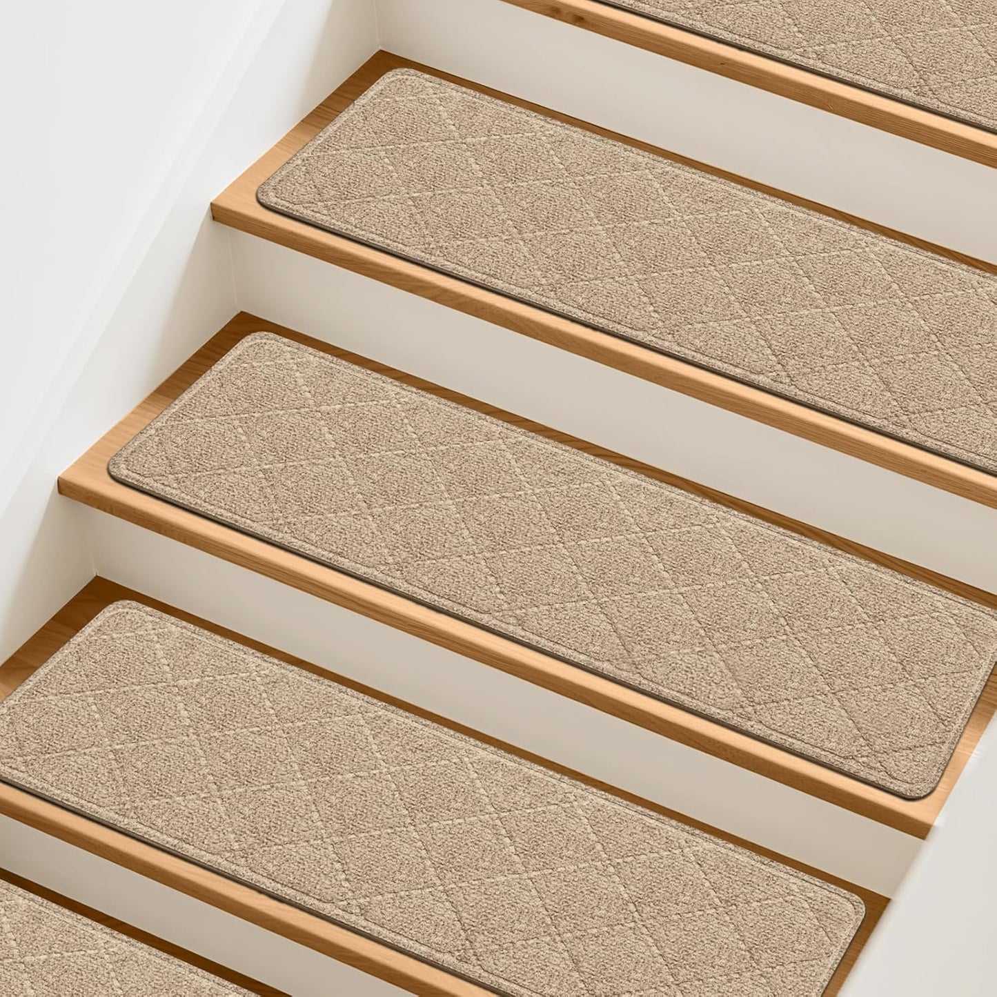 Stair Treads Non-Slip for Wooden Steps - 15 Pack Beige