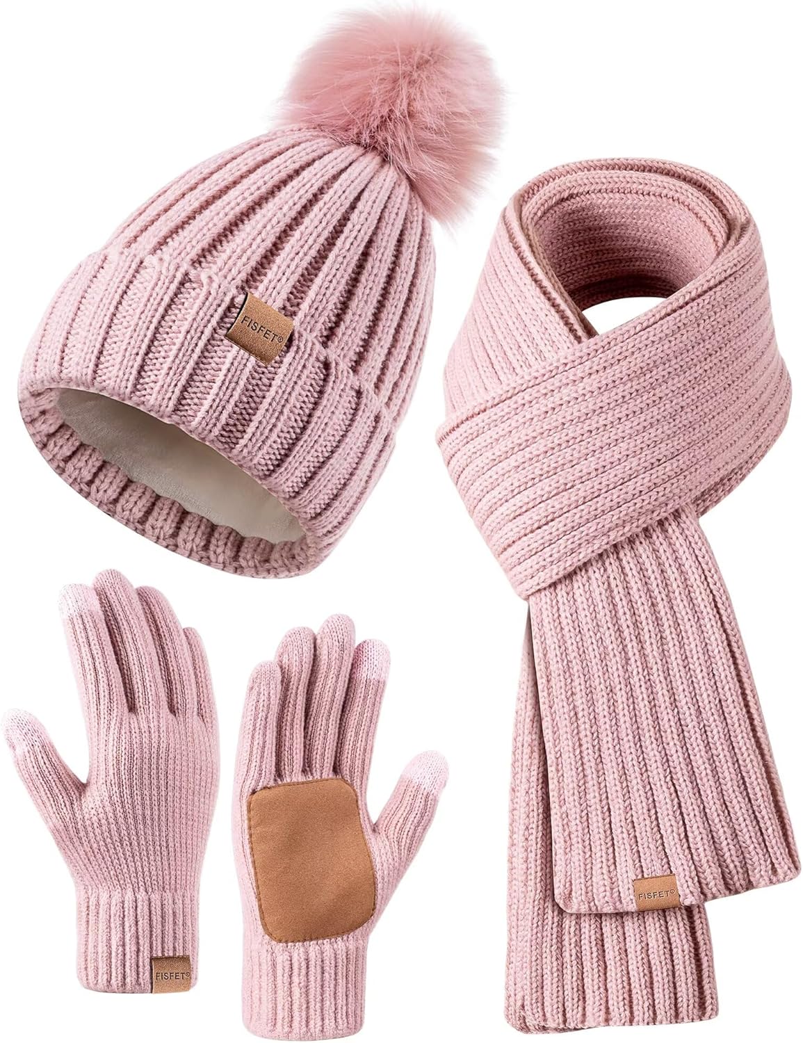 Winter Beanie Hat Scarf Gloves Set for Women - Stylish Warmth