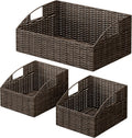 Ollieroo Rattan Storage Baskets - Handwoven Wicker Storage Set