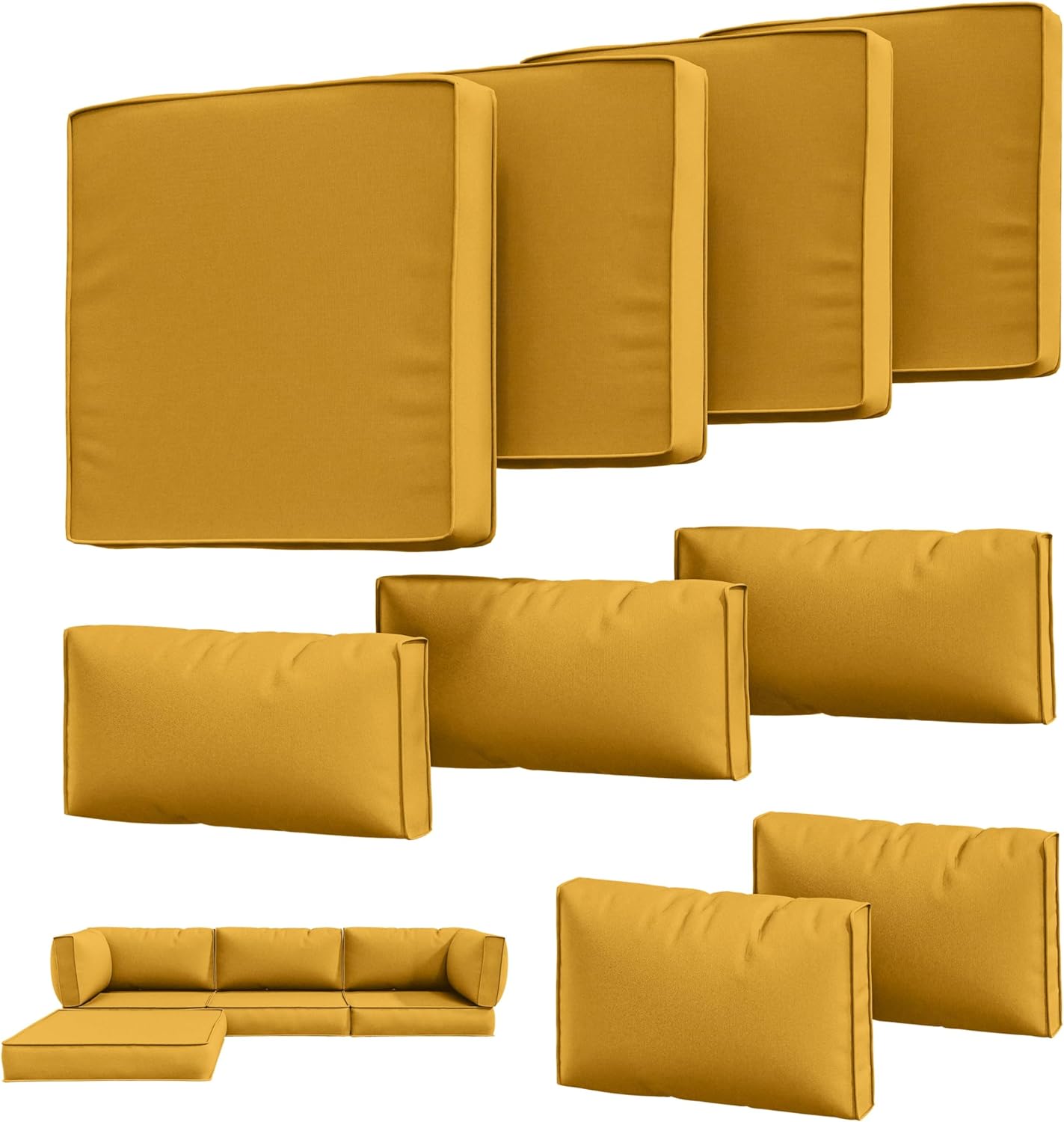 9Pcs Outdoor Chair Cushions Covers Waterproof for Patio Set