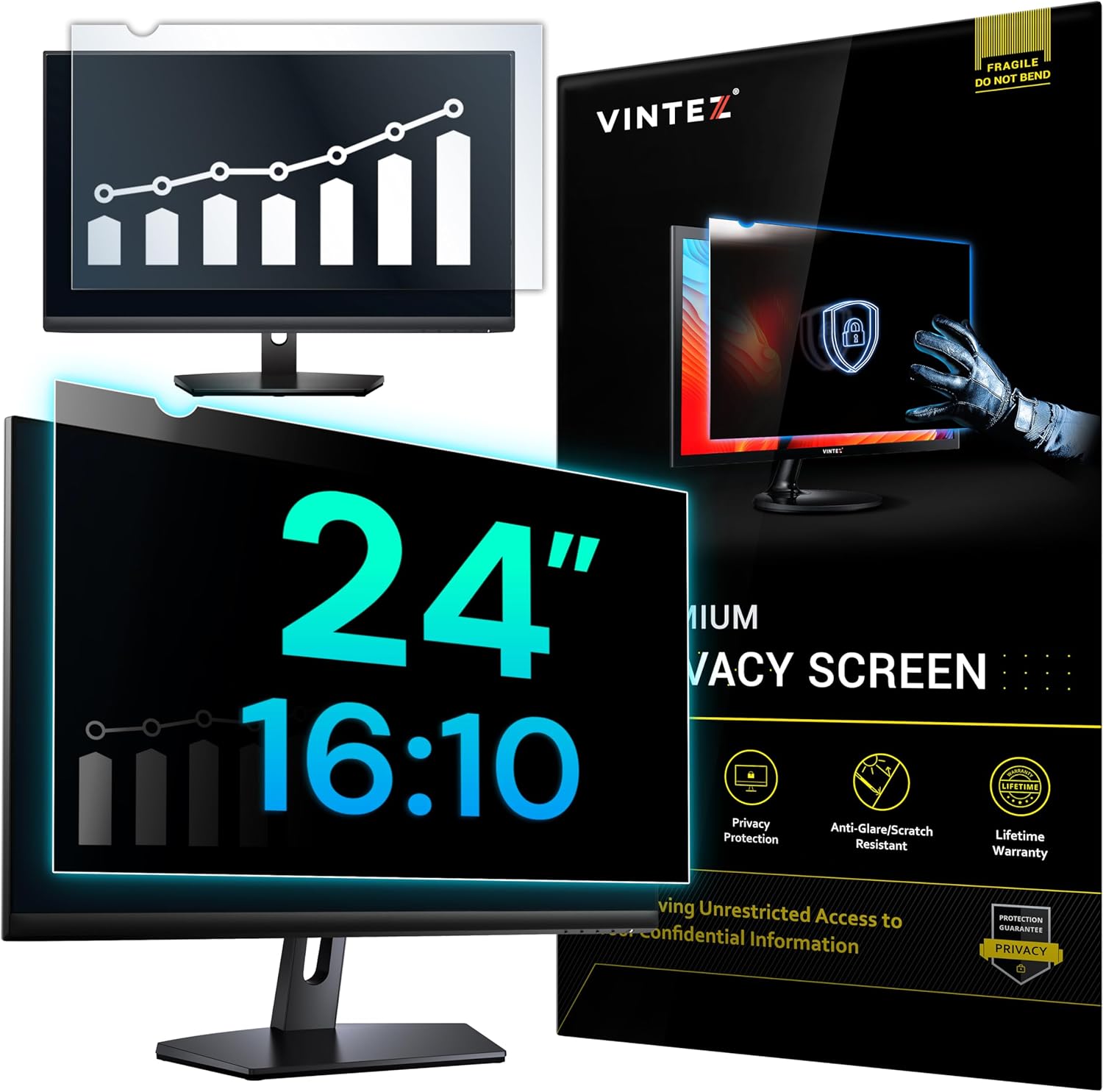 VINTEZ 24 Inch Privacy Screen - Anti Glare & Eye Protection