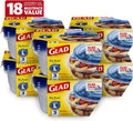 Glad Big Bowl Food Storage Containers (48 Oz) - Durable Meal Prep
