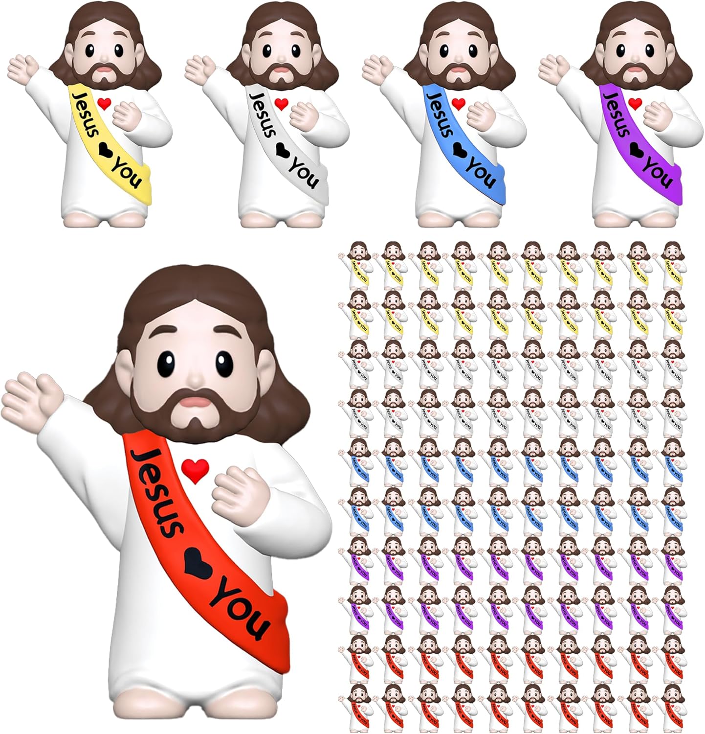 100 PCS Little Jesus Figures for Easter, Baptism, and Parties