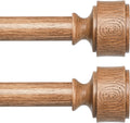 Adjustable Wood Curtain Rods 48 to 84 Inch for Modern Decor