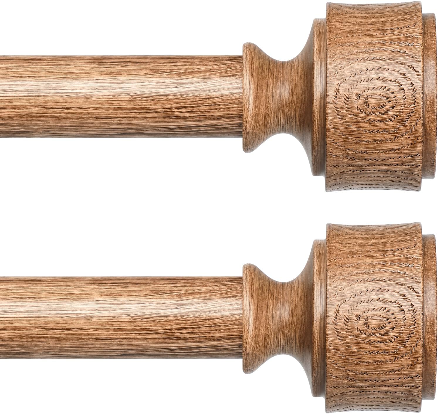 Adjustable Wood Curtain Rods 48 to 84 Inch for Modern Decor
