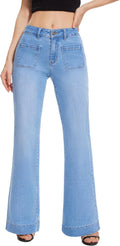 FLYING BANANA Women's Flare High Waisted Bell Bottom Jeans design