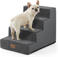 Dog Stairs for Small Dogs 4-Tier Wider Non-Slip Steps - Dark Grey