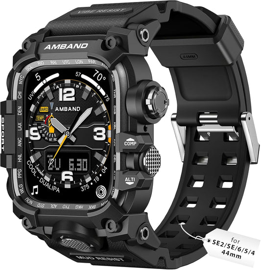 Rugged Military Protector for Apple Watch 44mm - Matte Black