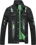 Fashionable Ripped Denim Jacket for Men in Slim Fit Style