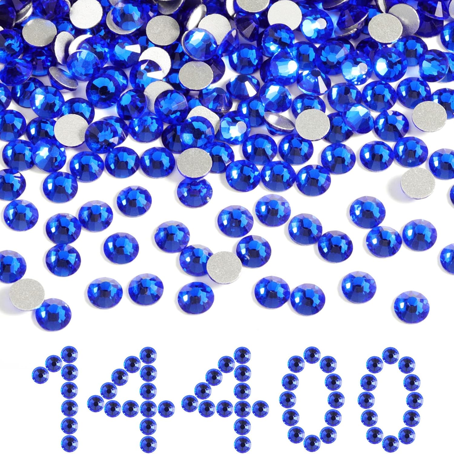 Beadsland Flatback Rhinestones Bulk - 14400pcs Royal Blue SS16