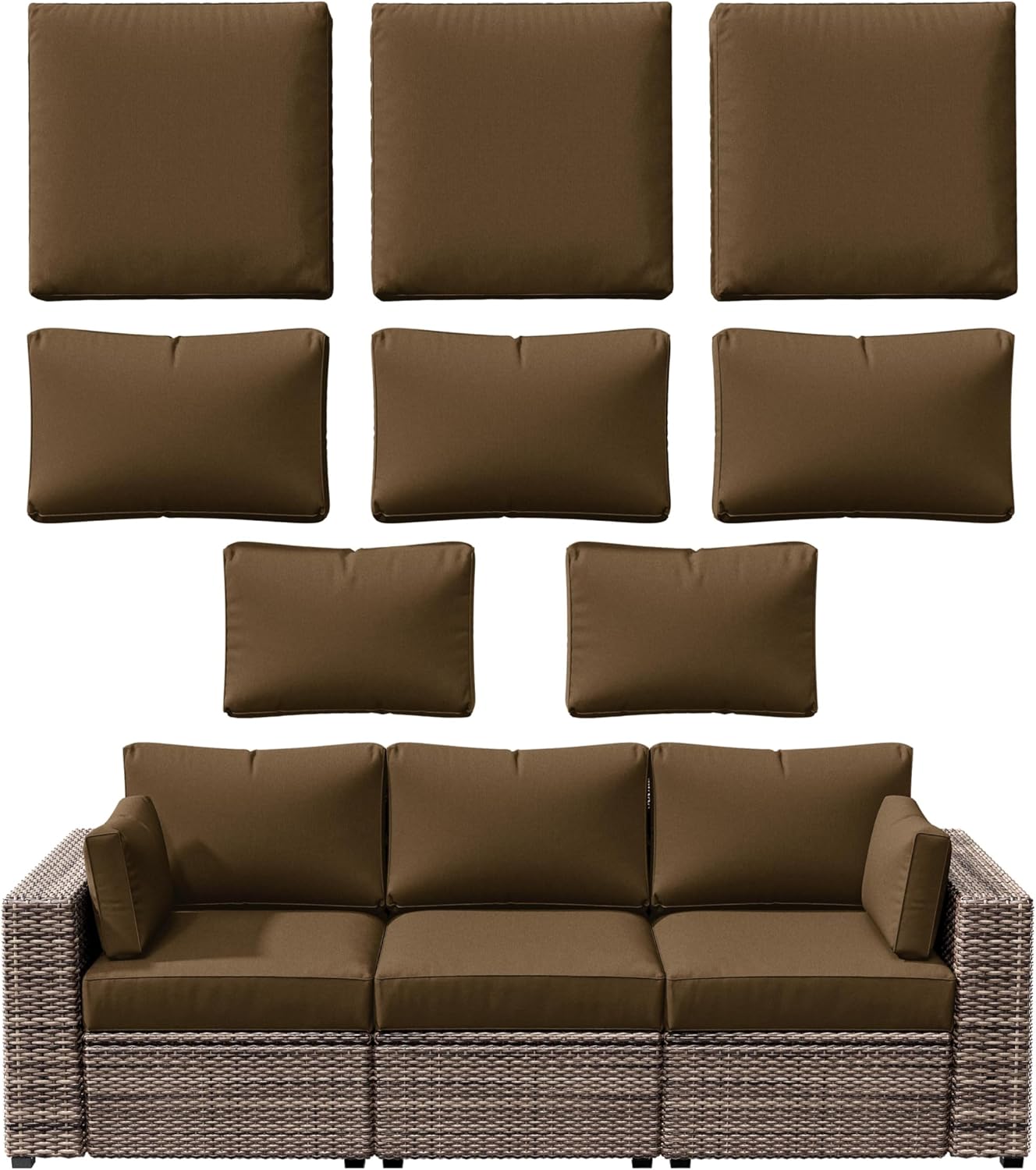 8p Outdoor Cushion Slipcovers for Rattan Sofa - Waterproof Covers