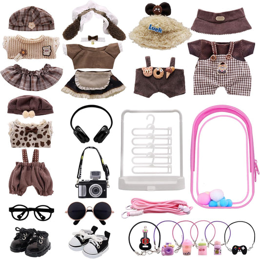 5-Pack Clothes Set for Labubu Dolls with Mini Accessories