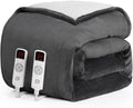 Heated Blanket Queen Size Electric Throw - Dual Control Sherpa Cozy