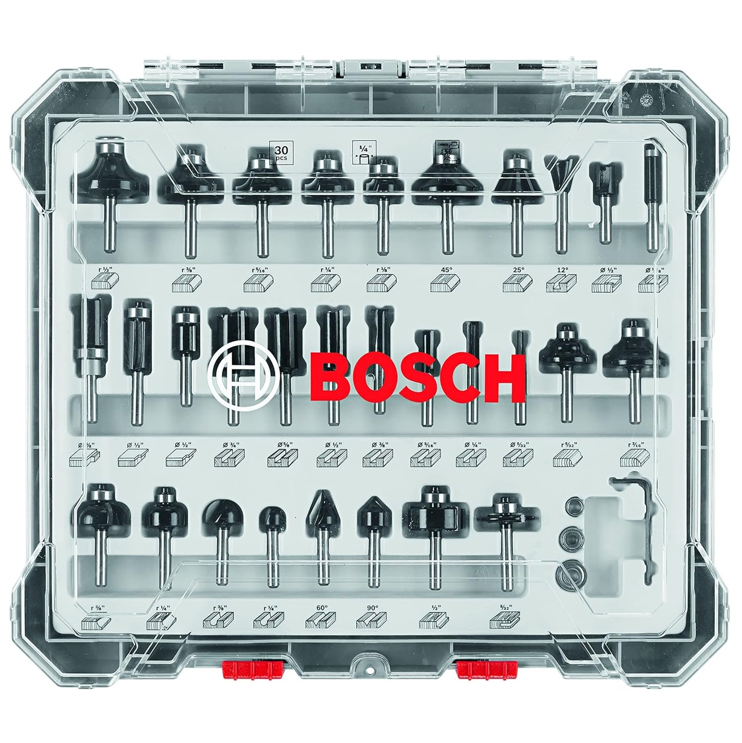 BOSCH RBS030MBS 30-Piece Carbide-Tipped Wood Router Bit Set