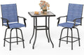 MFSTUDIO 3 Piece Outdoor Swivel Bar Set - Tall Bistro Set for Patios