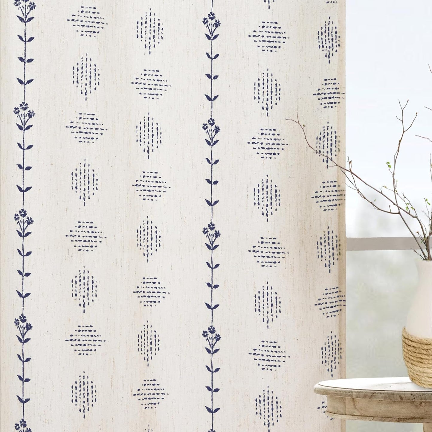 Coastal Curtains for Sliding Glass Doors in Navy Blue 96 in