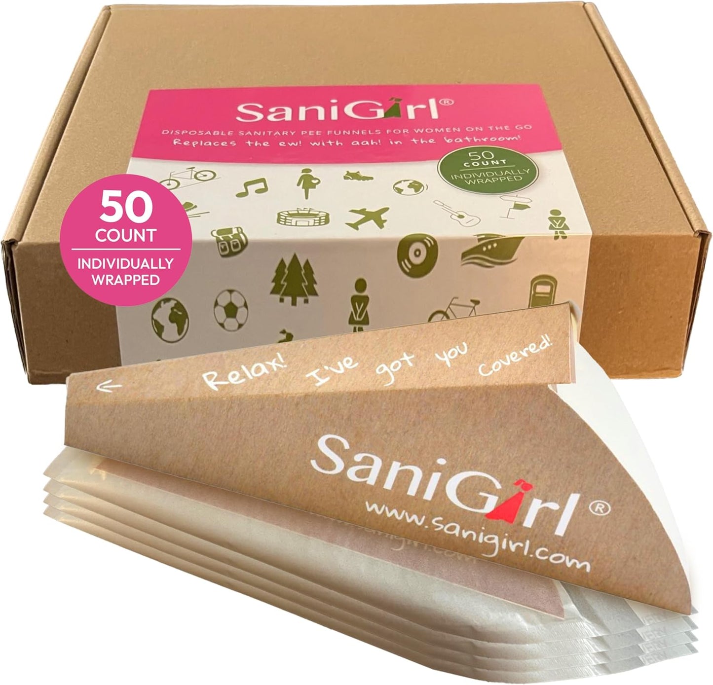 SaniGirl Pee Funnel for Women - Travel Urinal Device Essentials