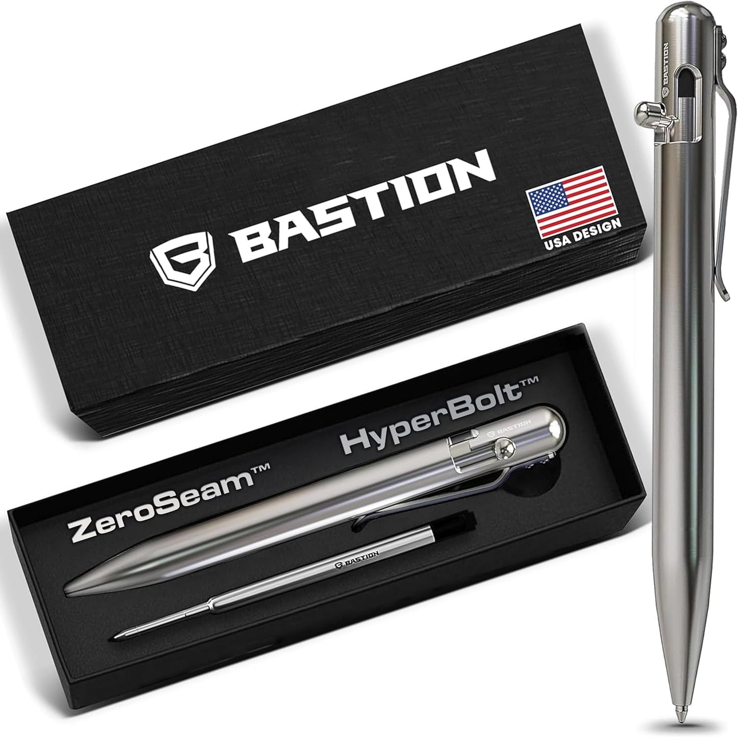 BASTION Luxury Bolt Action Pen - Durable Stainless Steel EDC