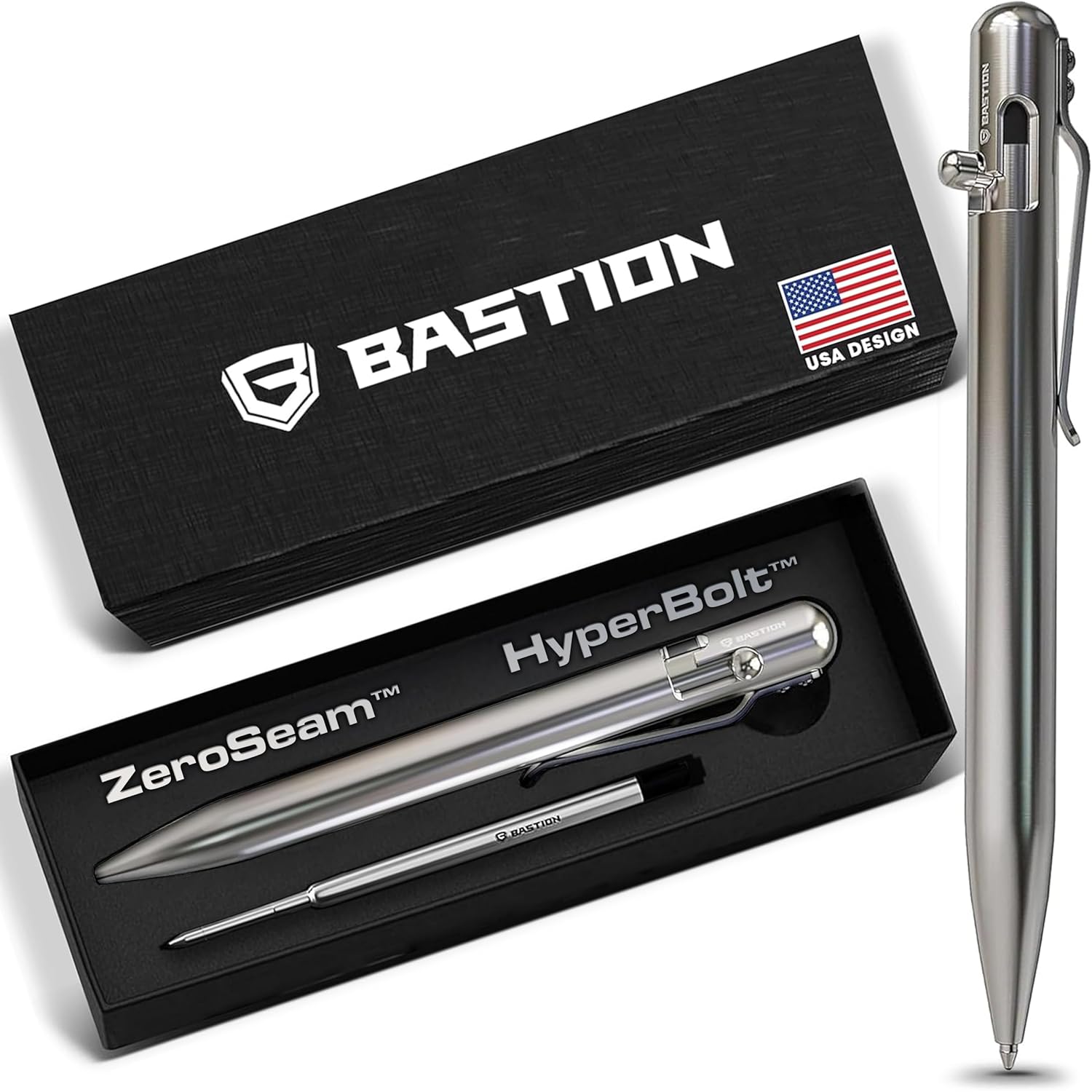 BASTION Luxury Bolt Action Pen - Durable Stainless Steel EDC