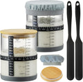 Sourdough Starter Jar 2Pack 50oz Wide-Mouth - Starter Kit with Feeding