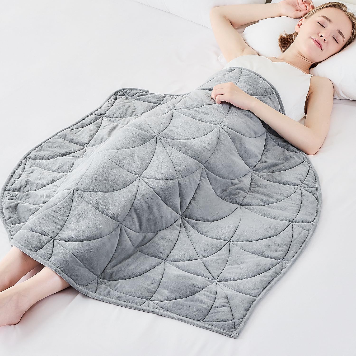 Weighted Lap Blanket 7 lbs for Adults - Luxury Soft Comfort