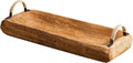 Rustic Wood Coffee Table Tray with Handles - Farmhouse Centerpiece