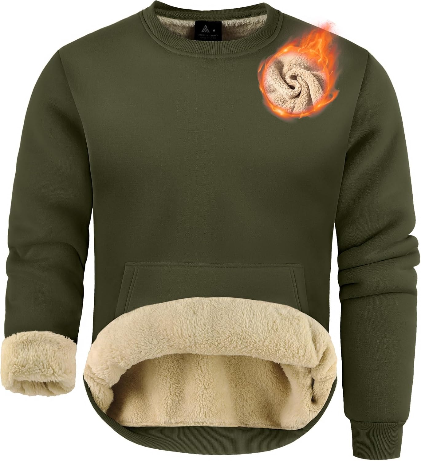 ZITY Men's Sherpa Lined Sweatshirt for Ultimate Winter Comfort