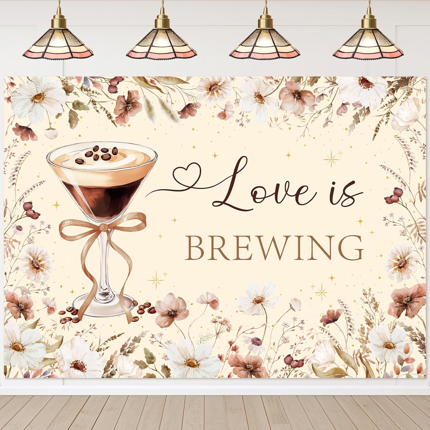 Mocsicka Love is Brewing Backdrop for Bridal Shower Events