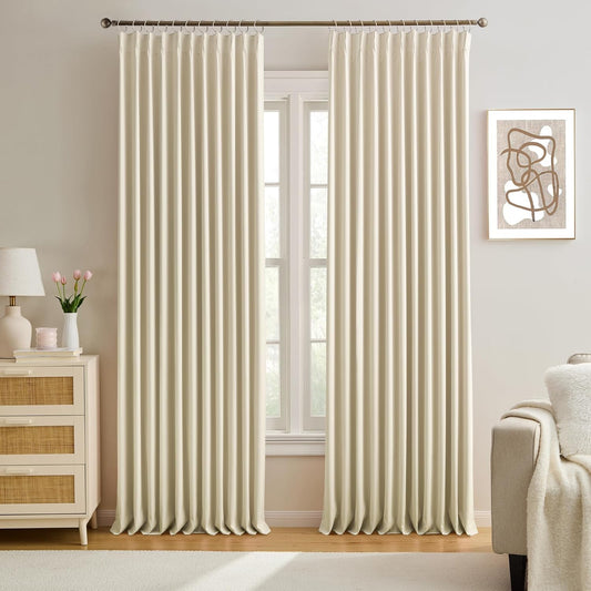 KEQIAOSUOCAI Cream Beige Fancy Track Curtains for Your Home