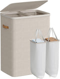 SONGMICS Laundry Basket 44.9 Gal - Two-Compartment Sorter