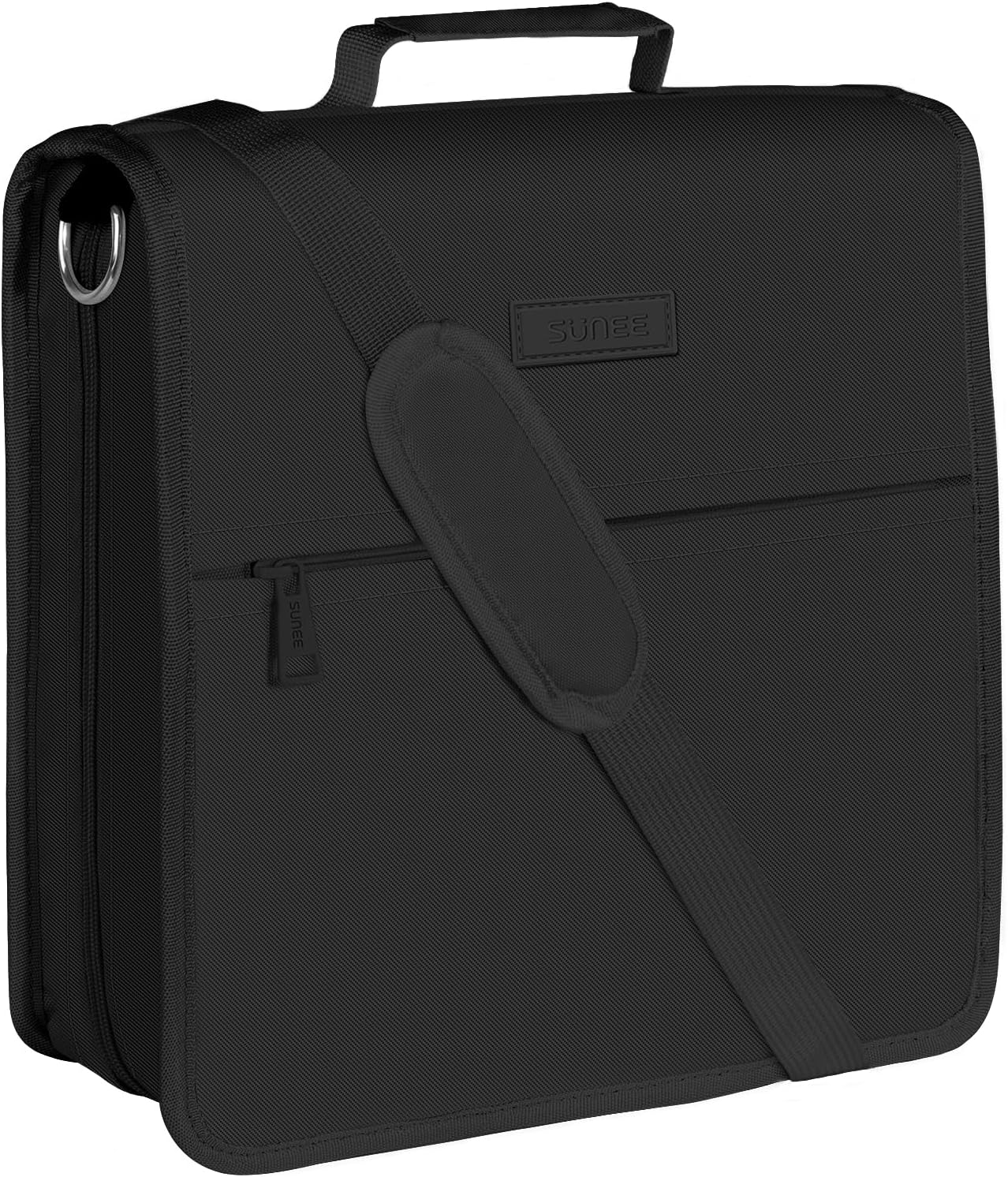 SUNEE Zipper Binder 3 Ring with Handle and Shoulder Strap