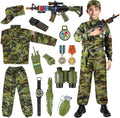 Kids Army Costume for Boys with 14PCS Military Toys - Realistic