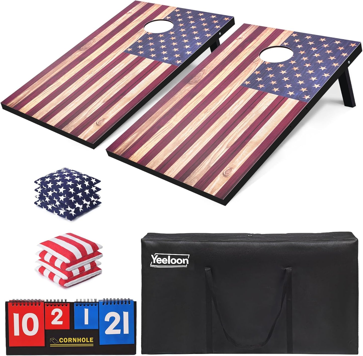 Regulation Cornhole Set with 8 Bean Bags and Carrying Case