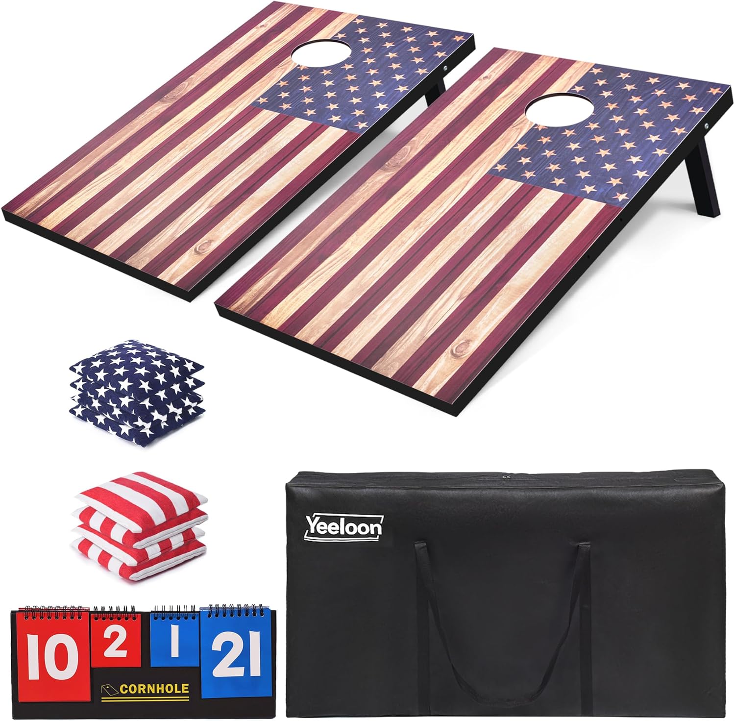 Regulation Cornhole Set with 8 Bean Bags and Carrying Case