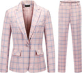 Womens 2 Piece Plaid Suits Set Business Office One