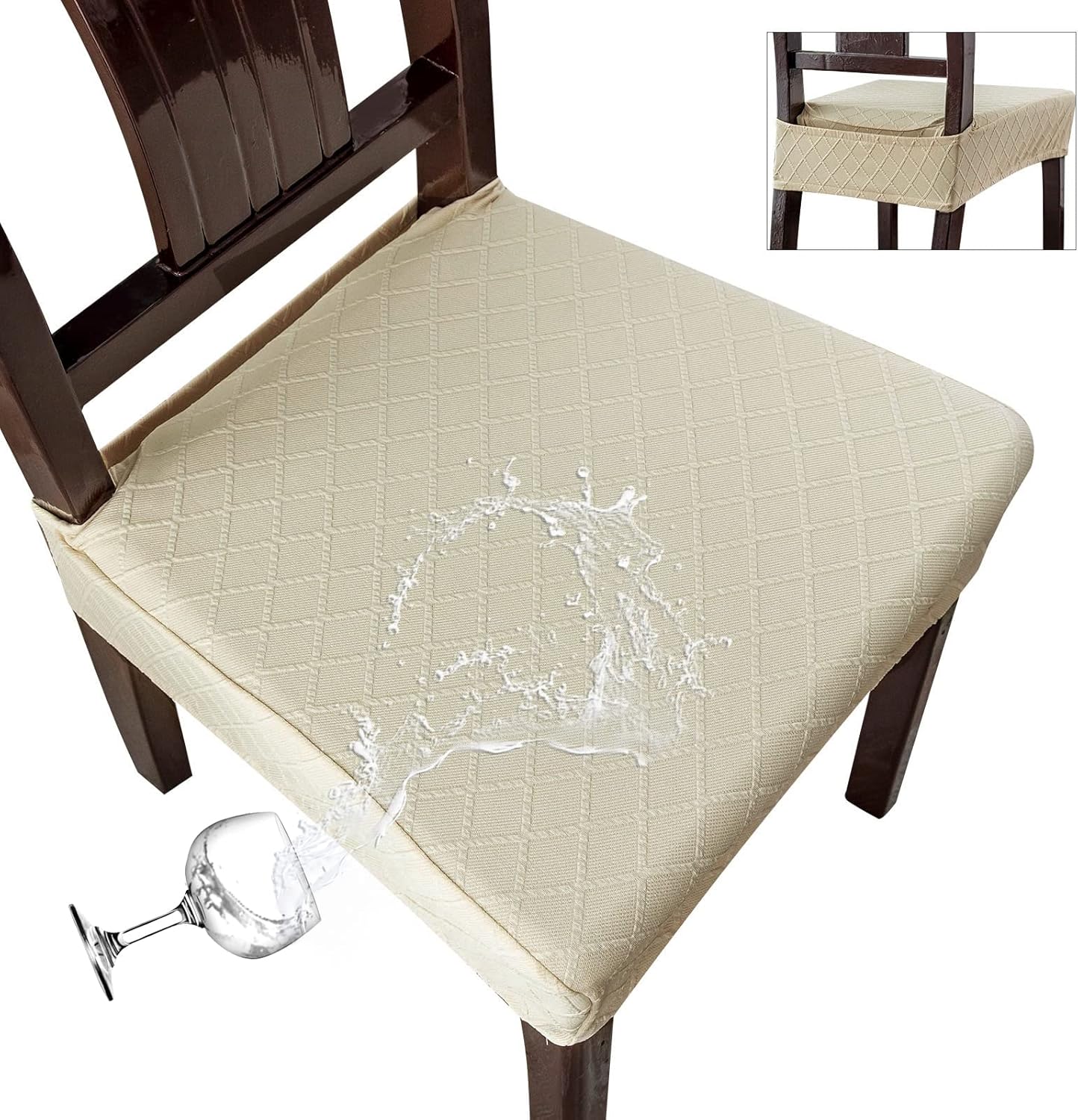 Genina Waterproof Chair Covers for Dining Room - Set of 6