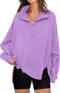 Oversized Sweatshirt for Women Trendy Button Henley Neck Pullover Tips