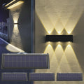 4 Pack Solar Lights Outdoor 3000K Warm Aluminum Waterproof Wall Sconce