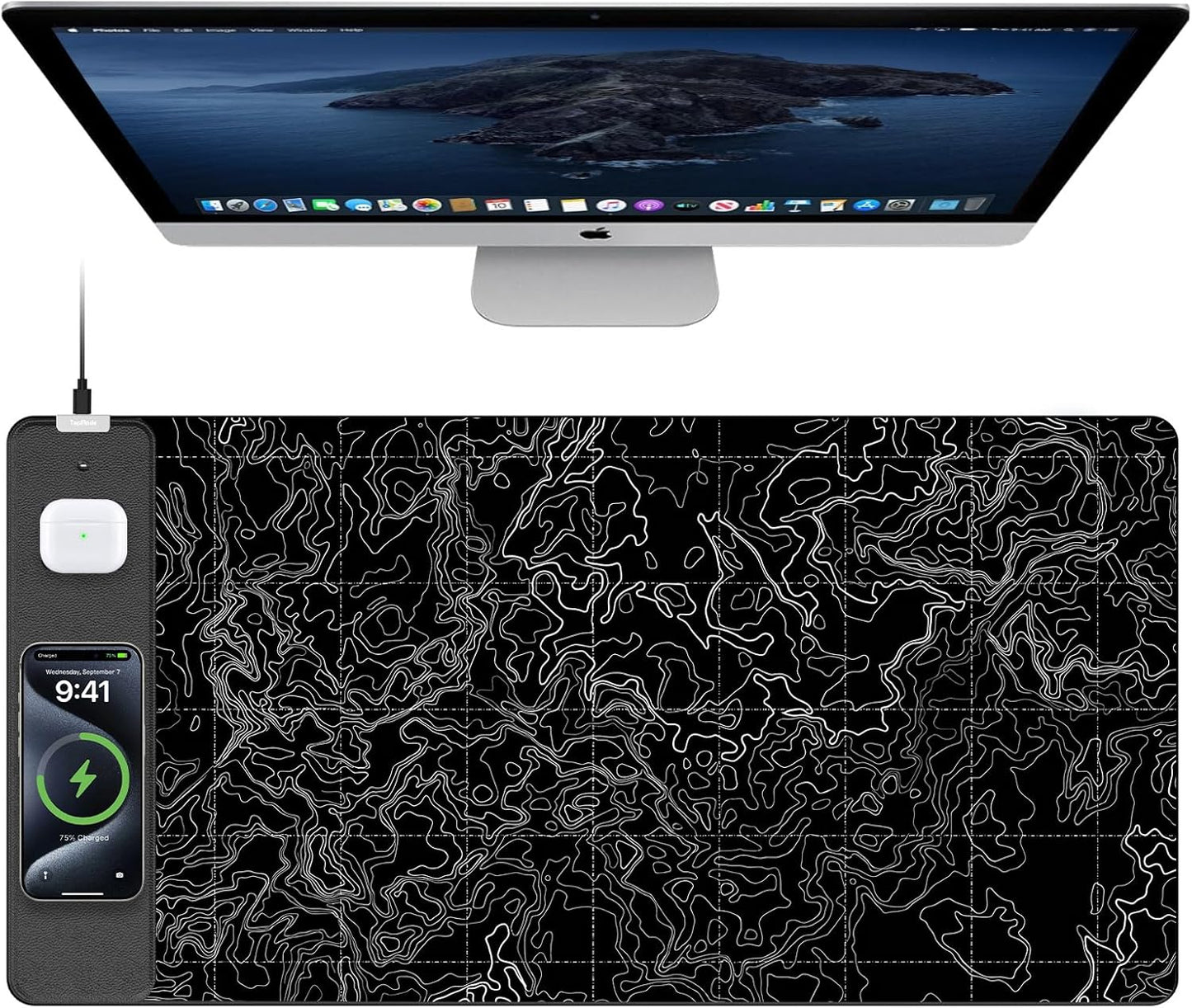 TopMade XXL Large Wireless Charging Mouse Pad for Gaming Desk