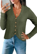 Womens V Neck Cropped Cardigan Sweater - Casual Boho Layering