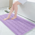 Grandaily Chenille Striped Bathroom Rug 47x24 - Thick Plush Comfort