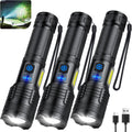Rechargeable 3000 Lumen Flashlight 3 Pack - Ultra Bright Outdoor Light