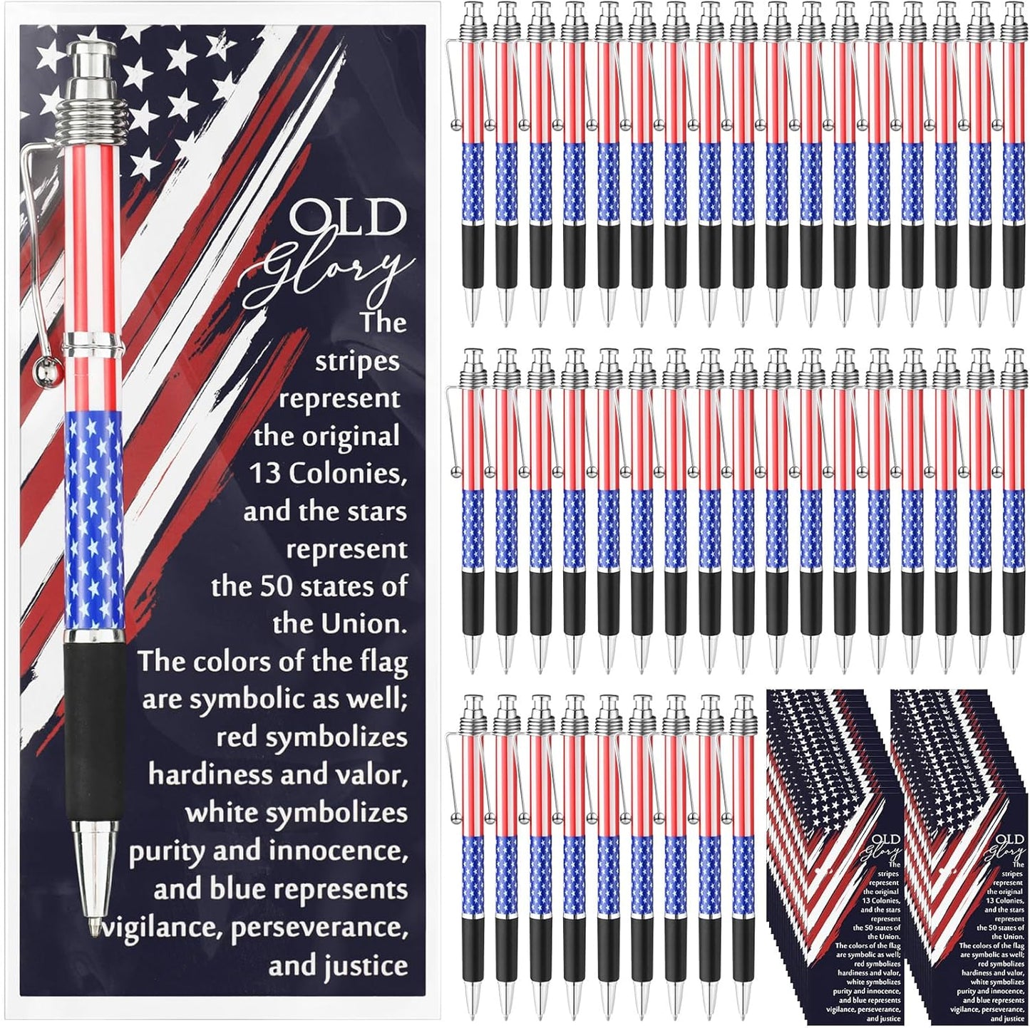 300 Sets Veterans Day Gifts Bulk American Flag Ballpoint Pens