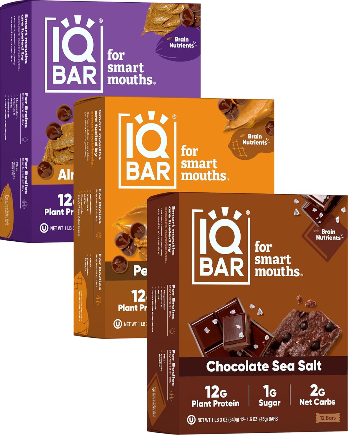 IQBAR Brain and Body Protein Bars - Chocolate Lovers Variety