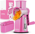 Rotary Cheese Grater with Handle and 5 Blades - Fast Vegetable