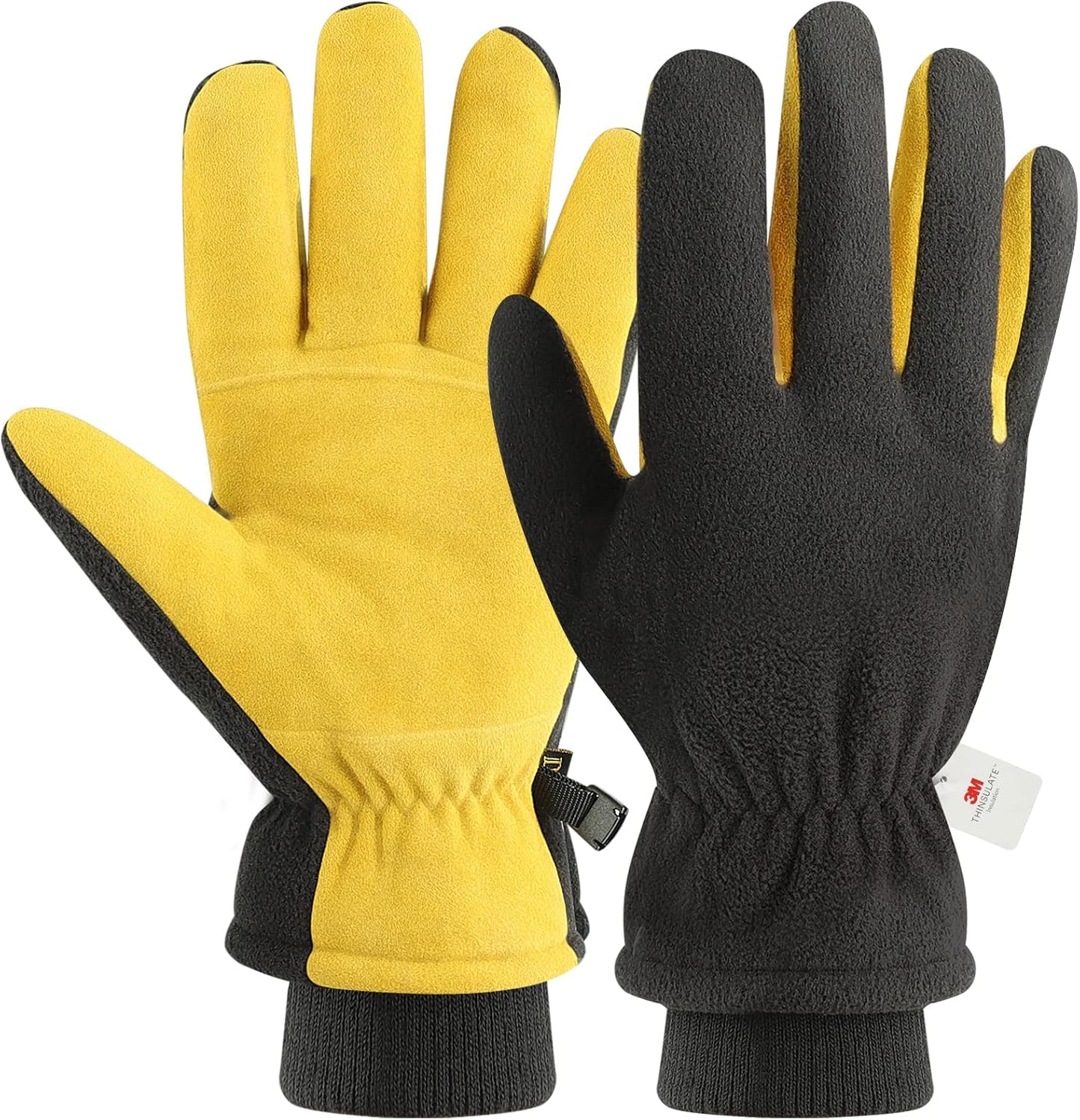 Warm Waterproof Men's Winter Gloves - Insulated Polar Fleece