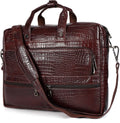 Crocodile Embossed Leather Bag for Men - Sleek Professional Carry